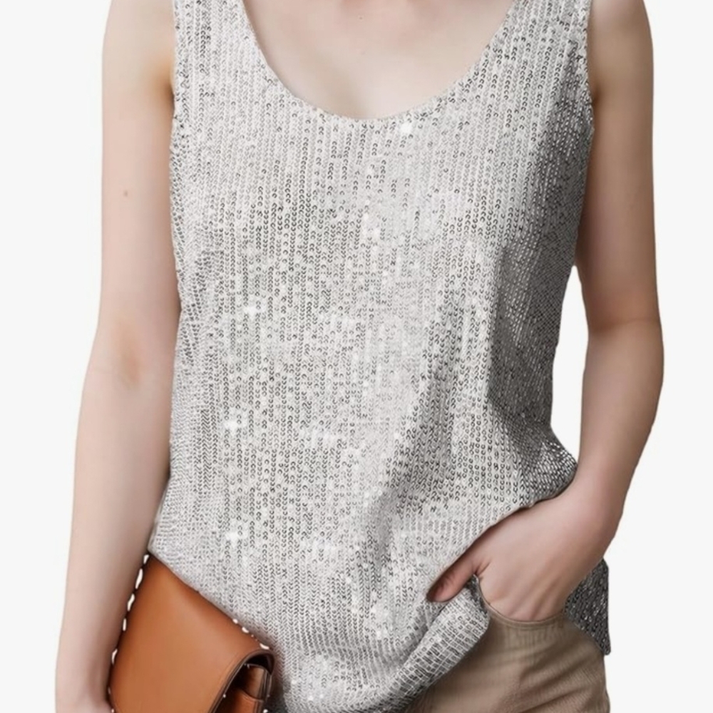 Sparkling Sequin Sleeveless Top